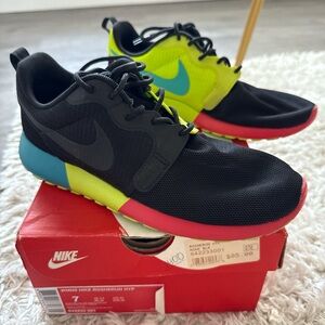Nike Black and Bright Green Athletic Shoes